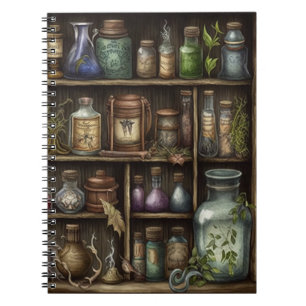 Carnet Cabinet de curiosités sorcières herbes et globes o