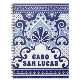 Carnet Cabo San Lucas Bleu & Blanc Carrelage Talavera Mex