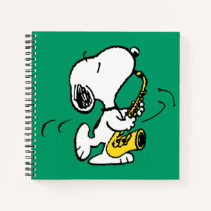 Carnet cacahuètes Lecteur Snoopy Saxophone