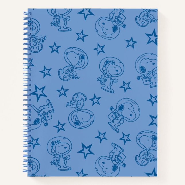 Carnet cacahuètes | Snoopy Blue Space Astronaut Motif (Devant)
