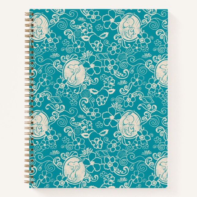 Carnet cacahuètes | Snoopy Turquoise Tropical Beach Motif (Devant)