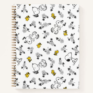 Carnet cacahuètes Snoopy & Woodstock B&W Flower Motif