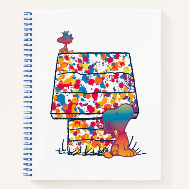 Carnet cacahuètes | Snoopy & Woodstock Rainbow Paint (Devant)