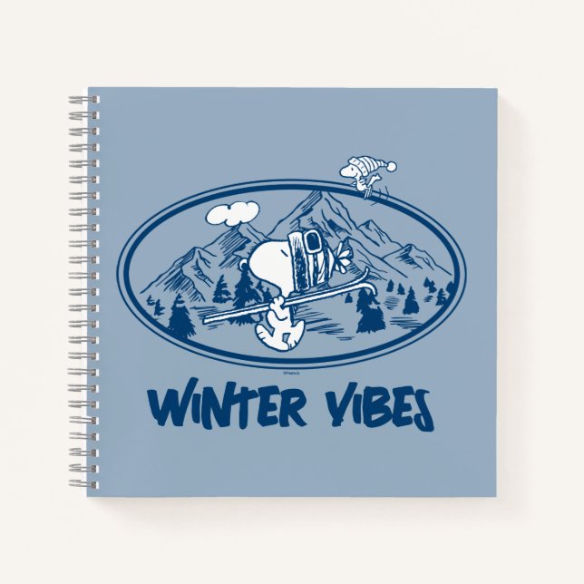 Carnet cacahuètes | Snoopy & Woodstock Skiing (Devant)