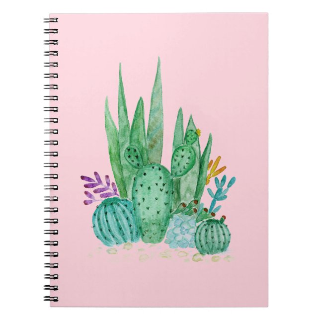 Carnet Cactus, aquarelle (Devant)