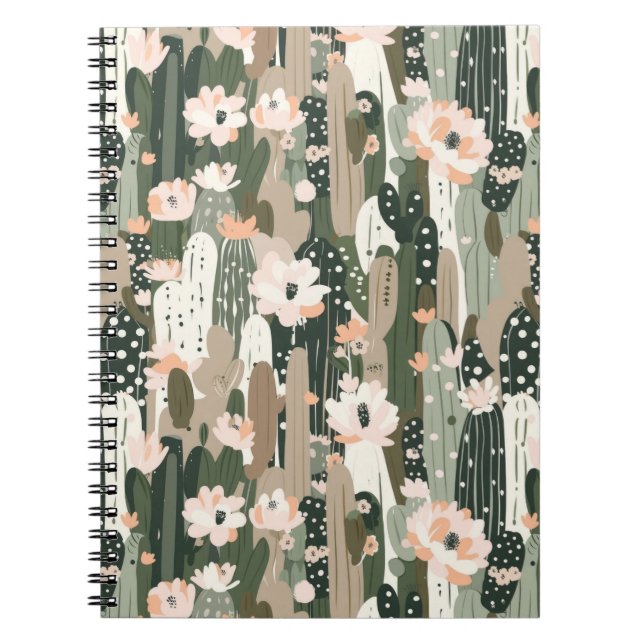 Carnet Cactus Art Unique Black Desert Glam Southwest Chic (Devant)