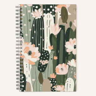 Carnet Cactus Art Unique Noir Blanc Gris Blush Mariage