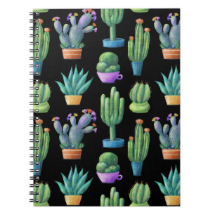 Carnet Cactus Colorés : Whimsical Seamless Design.