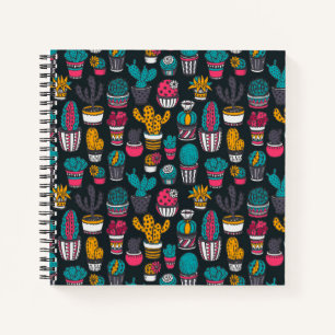 Carnet Cactus dessinés à la main dans le Motif Style d'