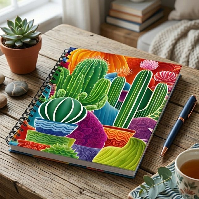 Carnet Cactus en pot abstrait (Créateur téléchargé)