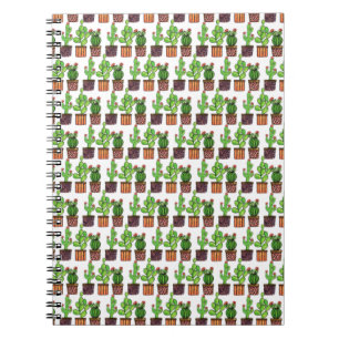 Carnet Cactus mignon d'aquarelle dans des pots