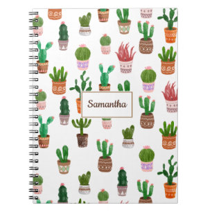 Carnet Cactus Moderne Nom personnalisé Personnalisé