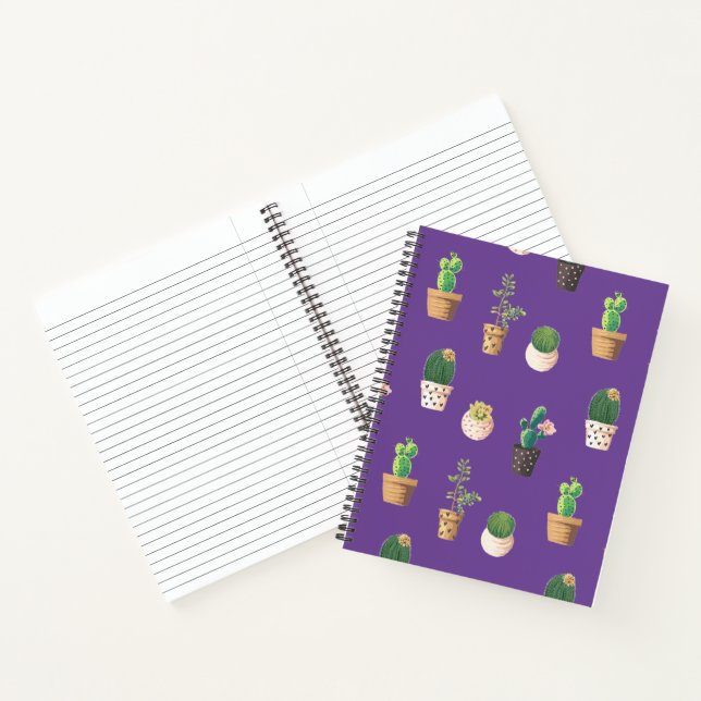 Carnet Cactus Succulents de Dessert Vert dans les pots (Intérieur)
