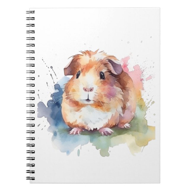 Carnet Cadeau d'aquarelle de porc de Guinée (Devant)