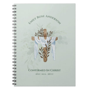 Carnet Cadeau de confirmation féminine Croix florale pers