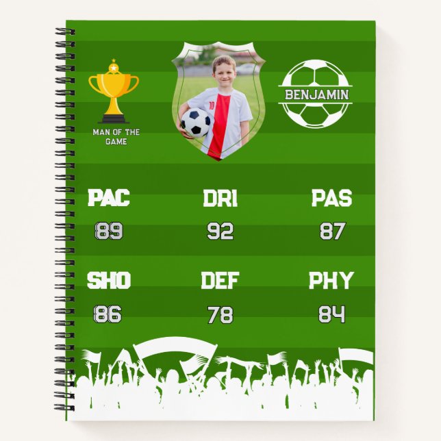 Carnet Cadeau de football personnalisé pour enfants, Cart (Devant)