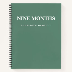 Carnet Cadeau de grossesse vert minimal élégant moderne
