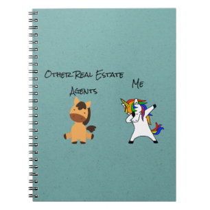 Carnet Cadeau de l'agent immobilier Dabbing Unicorn Horn