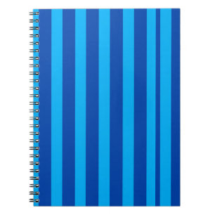 Carnet Cadeau minimaliste de bureau à rayures bleues pour