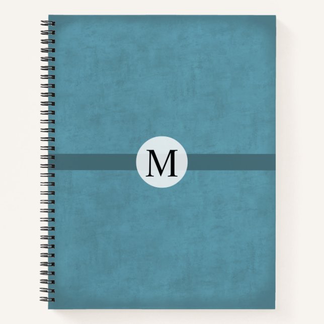 Carnet Cadeau monogramme pour lui en détresse bleu mascul (Devant)