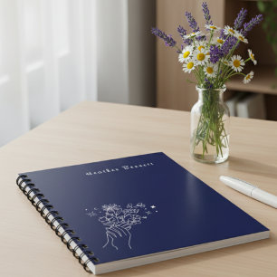 Carnet Cadeau personnalisé de marine fleur sauvage bohème