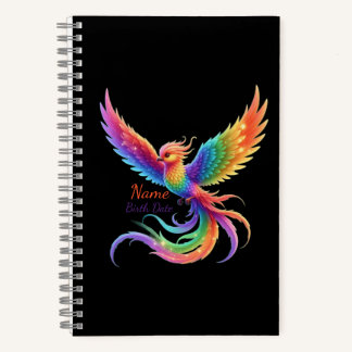 Carnet Cadeau Personnalisé Phoenix Arc-en-Ciel Date de Na