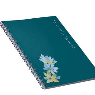 Carnet Cadeau personnalisé sarcelle Boho Wildflower pour
