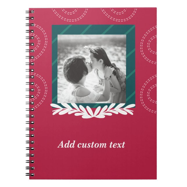 Carnet cadeau photo personnalisable de Noël rouge (Devant)