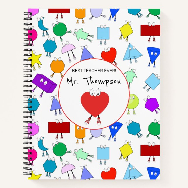 Carnet Cadeau pour enseignant de formes géométriques 2D e (Devant)