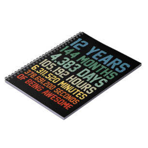 Carnet Cadeau vintage 12e anniversaire 12 ans