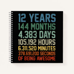 Carnet Cadeau vintage 12e anniversaire 12 ans
