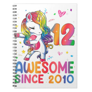 Carnet Cadeaux de 12 ans Filles Ados Dabbing Unicorn 12e