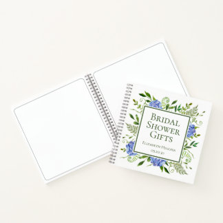 Carnet Cadeaux de Baby Shower aux Hortensias Bleus