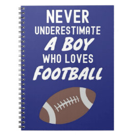 Carnet Cadeaux de football d'automne bleu marine pour gar