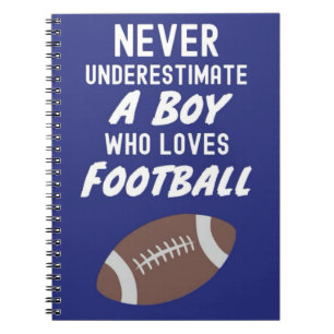 Carnet Cadeaux de football d'automne bleu marine pour gar