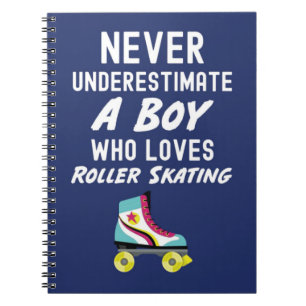 Carnet Cadeaux de patins à roulettes bleu marine pour gar
