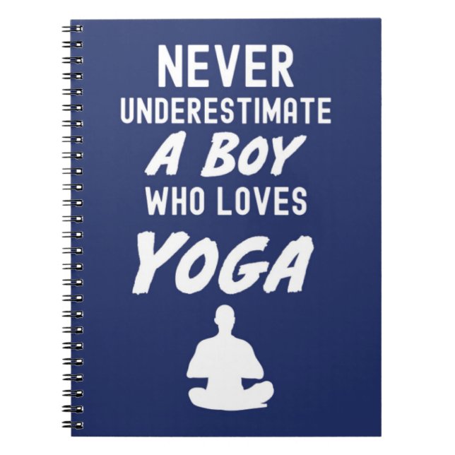 Carnet Cadeaux de yoga bleu marine mignons pour garçons e (Devant)