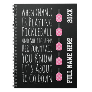 Carnet Cadeaux drôles de pickleball pour adolescentes et