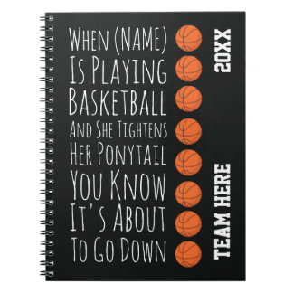Carnet Cadeaux drôles pour filles de l'équipe de basketba
