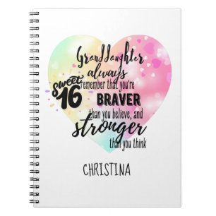 Carnet Cadeaux GRANDAUGHTER personnalisés   Citations mig