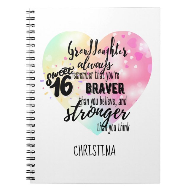 Carnet Cadeaux GRANDAUGHTER personnalisés | Citations mig (Devant)