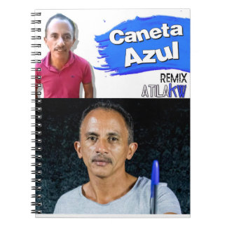 Carnet caderno caneta azul personalizado