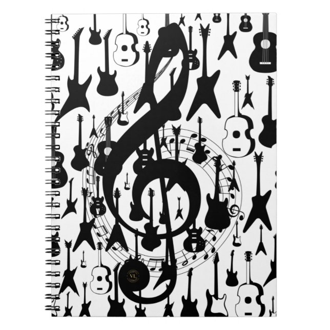 Carnet Caderno espiral musical com clave de sol (Devant)
