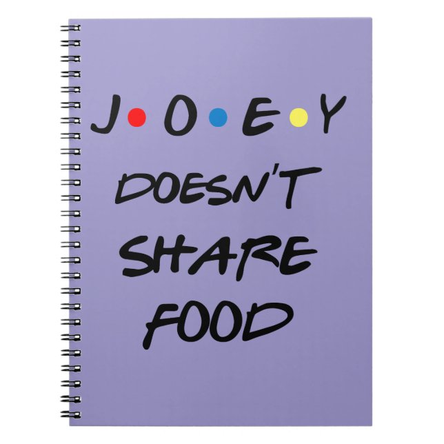 Carnet Caderno Joey Doesn't Share Food (Devant)