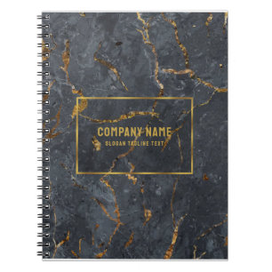 Carnet Cadre de luxe en marbre noir et or simple