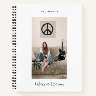 Carnet Cadre doré personnalisé moderne avec écriture manu