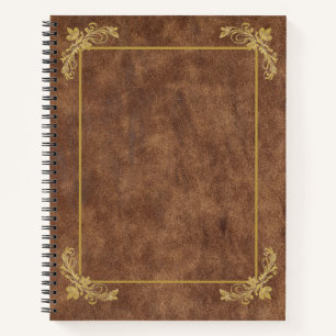 Carnet Cadre en cuir usé et or antique