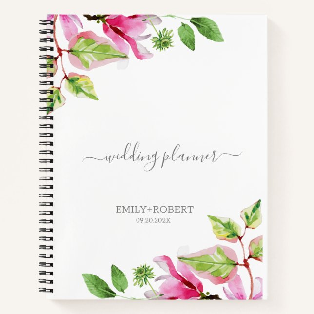 Carnet Cadre floral rose Magnolia (Devant)