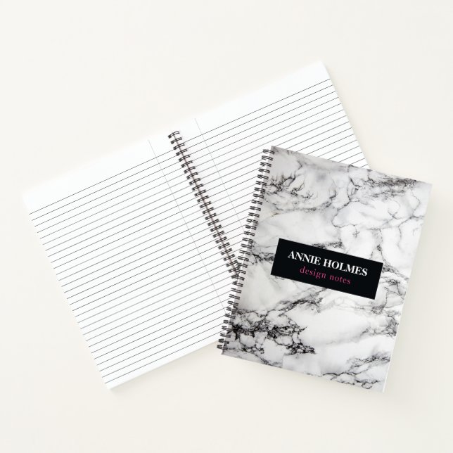 Carnet Cadre Marbre blanc Et Violet (Intérieur)