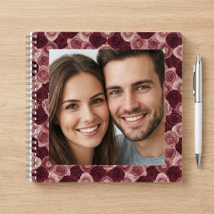 Carnet Cadre photo de bordure florale rose profond